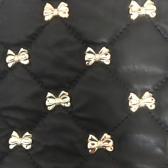 NWOT Betsey Johnson black quilted lamb leather bag - Picture 7 of 10